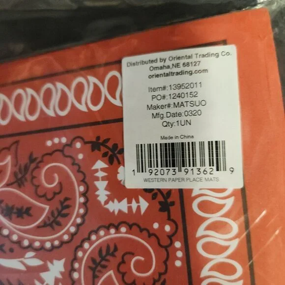 Western Cowboy Ranch Texas Party Supplies Decor- Tablecloth, Placemats, Bandanas - Picture 8 of 8